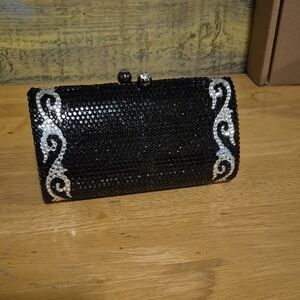 Elegant Black and Silver Clutch